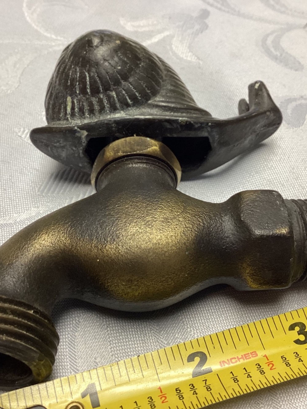 Vintage Brass SNAIL. Garden Lawn Faucet Spigot Tap & 1” Hose Bronze - Picture 8 of 8